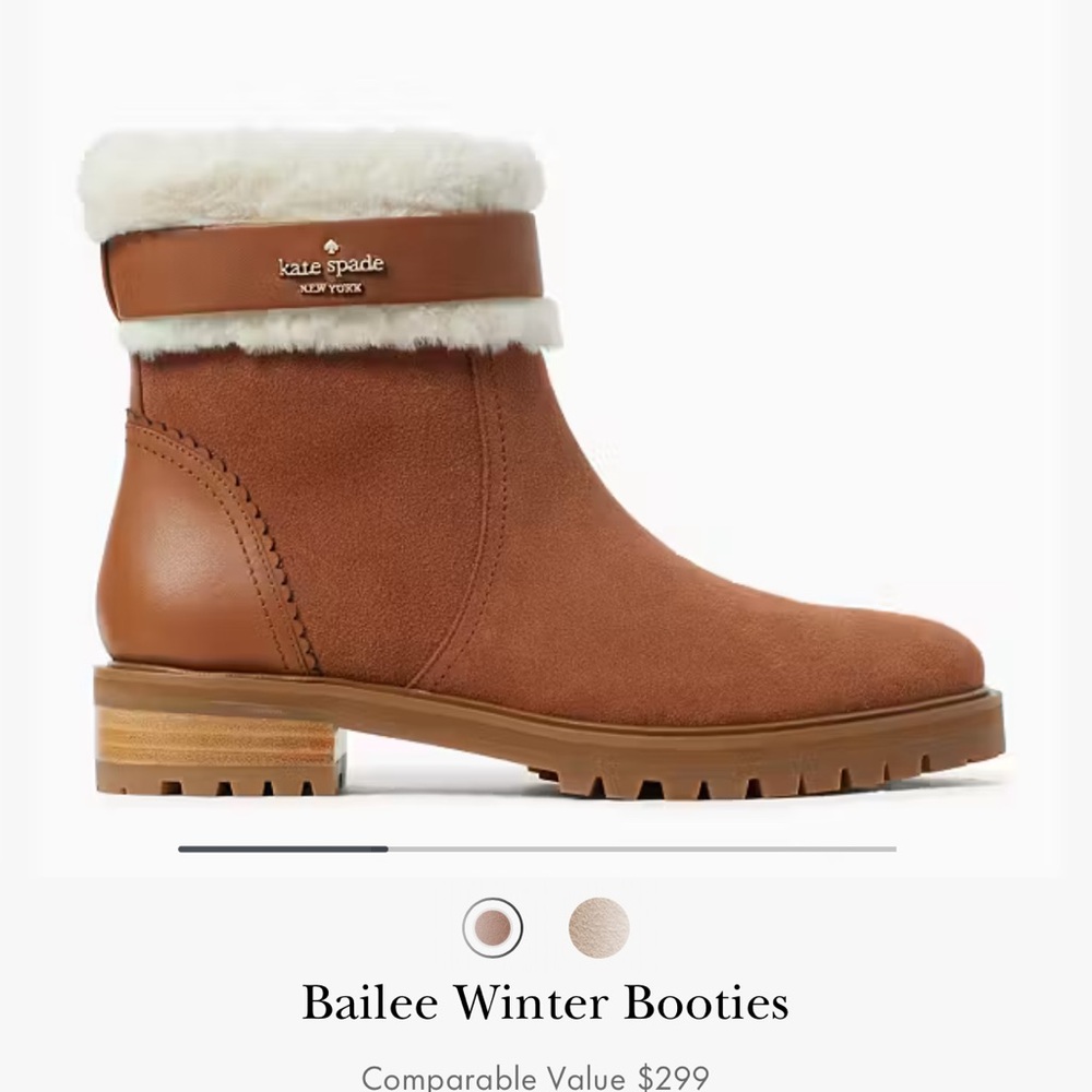 Kate Spade Brown Winter & Rain Boots with Faux Fur Lining only worn once